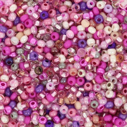 Perles rocailles Preciosa 11/0 2 mm - Mix Rose - Violet x20g
