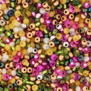 Preciosa Perles rocailles 11/0 2 mm - Mix Vert - Rose - Doré x20g
