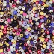 Perles rocailles Preciosa 11/0 2 mm - Mix Jaune - Violet - Noir x20g