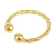 Bague d'oreille fine 13 mm effet diamanté avec boules - Doré à l'or fin x1|raw }}