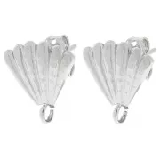 Clous d'oreilles coquillage 15x14 mm - Placage argent fin x2