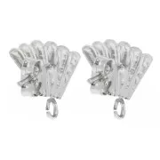 Clous d'oreilles coquillage 15x14 mm - Placage argent fin x2