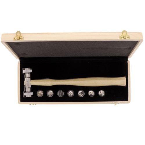 Marteau avec 9 embouts pour texturiser le métal x1