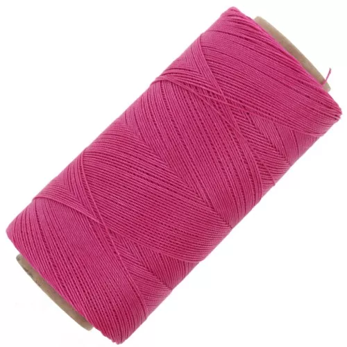 Bobine de fil ciré Linhasita pour micro macramé 0.35 mm - Rose Vif (1435) x448m