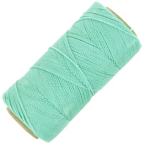 Bobine de fil ciré Linhasita pour micro macramé 1 mm - Menthe Glacée (1436) x168m
