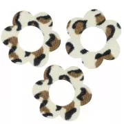 Pendentifs fleur 18 mm en acrylique - Guépard Marron - Noir x10