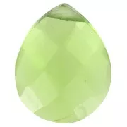 Peridot - Perle goutte facettée - briolette plate 12x10 mm imitation gemme - Hydro Peridot Perle goutte facettée - briolette plate 12x10 mm imitation gemme - Hydro Peridot
