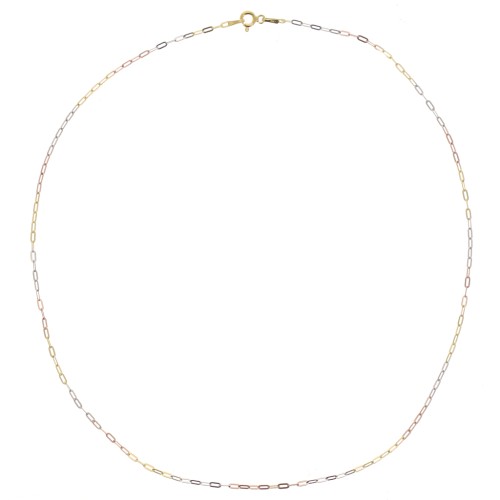 Tour de cou Rectangle limée 1.7mm - Argent 925 - Doré à l'or fin - Doré Rose x45cm