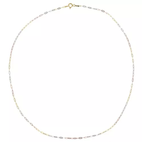 Tour de cou Rectangle limée 1.7mm - Argent 925 - Doré à l'or fin - Doré Rose x45cm