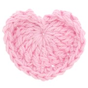 Pendentif coeur au crochet 32x40 mm - Rose clair x1