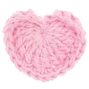 Pendentif coeur au crochet 32x40 mm - Rose clair x1