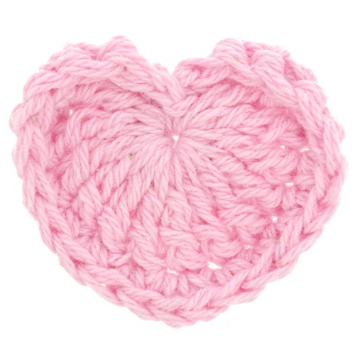 Pendentif coeur au crochet 32x40 mm - Rose clair x1
