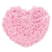 Pendentif coeur au crochet 32x40 mm - Rose clair x1