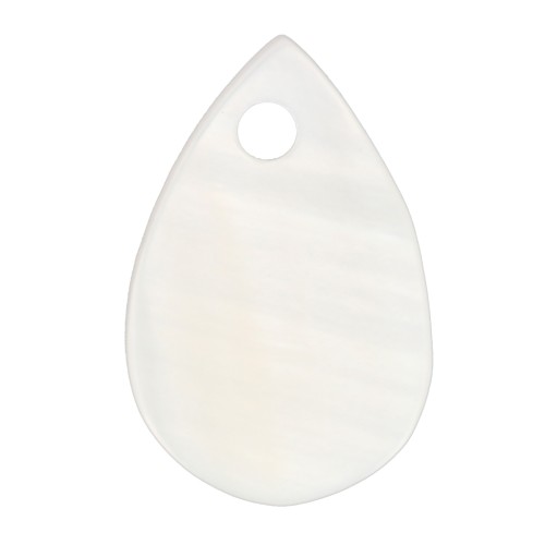 Sequins goutte en nacre 9x6 mm - Naturel x6