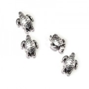 Perle mini tortue 9x7 mm Doré à l'or fin x1