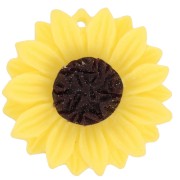 Pendentif tournesol en résine 24 mm - Jaune - Marron x1|raw }}