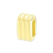 Poussoir rectangle strié pour lacet 5 mm Doré à l'or fin x1|raw }}