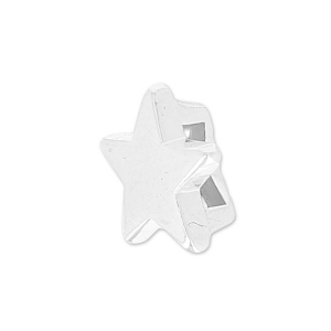 Poussoir étoile pour lacet 5 mm Placage Argent fin vieilli x1