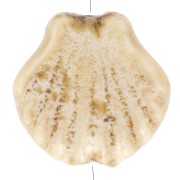 Perles coquillage 14 mm en céramique - Beige - Tacheté marron x4|raw }}