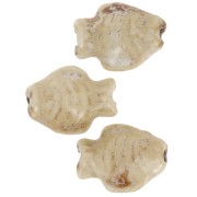 Perle poisson 14x19 mm en céramique - Marbré Sable x1