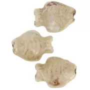 Perle poisson 14x19 mm en céramique - Marbré Sable x1