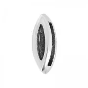 Poussoir feuille 14 mm pour lacet 10 mm Placage Argent fin vieilli x1