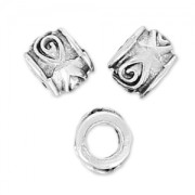 Tubes travaillés gros trou 3x3.5 mm - Placage Argent fin vieilli x10|raw }}