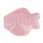 Perle poisson 14x19 mm en céramique - Rose x1
