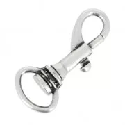 Porte clés mousqueton 32.5 mm - Placage Argent fin vieilli x1