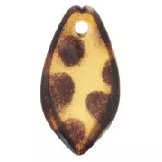 Sequins pétales de fleurs bombés 19x10 mm en acrylique - Tacheté marron x12