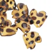 Pétale - Sequins pétales de fleurs 20x19 mm en acrylique - Tacheté marron x12 Sequins pétales de fleurs 20x19 mm en acrylique - Tacheté marron x12