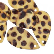 Sequins pétales de fleurs gouttes froissé 30x17mm en acrylique - Tacheté marron x6|raw }}