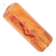 Perles tube droit 20x8 mm en acrylique transparente - Marbré Marron x10|raw }}