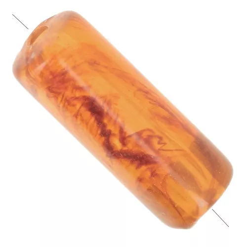 Perles tube droit 20x8 mm en acrylique transparente - Marbré Marron x10