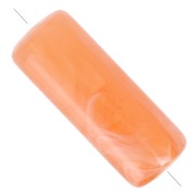 Perles tube droit 20x8 mm en acrylique translucide - Marbré orange x10|raw }}