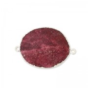 Intercalaire Druzy Agate 2 anneaux 35 mm Rose/argenté x1|raw }}