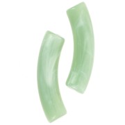 Perles tube incurvé 32x8 mm en acrylique opaque - Lichen marbré x6