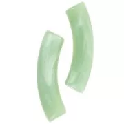 Perles tube incurvé en acrylique opaque 32x8mm - Lichen marbré x6