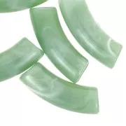 Lichen - Perles tube incurvé en acrylique opaque 35x11mm - Lichen marbré x6 Perles tube incurvé en acrylique opaque 35x11mm - Lichen marbré x6