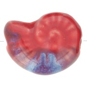 Perle coquillage 20x16 mm en céramique - Rouge - Marbré Bleu x1|raw }}