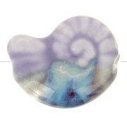 Perle coquillage 20x16 mm en céramique - Violet clair - Marbré Bleu x1|raw }}