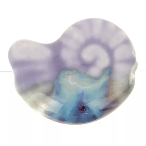 Perle coquillage 20x16 mm en céramique - Violet clair - Marbré Bleu x1