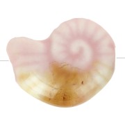 Perle coquillage 20x16 mm en céramique - Rose clair - Marbré Beige x1|raw }}