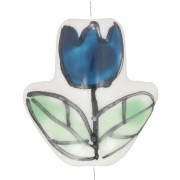Perle fleur Tulipe en céramique 16x14.5 mm - Blanc - Bleu - Vert x1|raw }}
