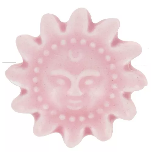 Perle soleil 19 mm en céramique - Rose x1