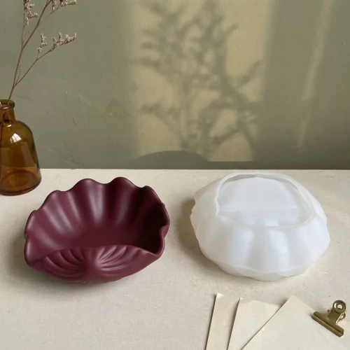 Moule silicone pour réaliser une coupelle forme coquillage 14x16 cm - Transparent
