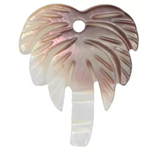 Pendentif palmier 18x14 mm en nacre - Naturel x1