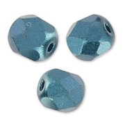 Facettes 4 mm Alabaster Pastel Petrol x50