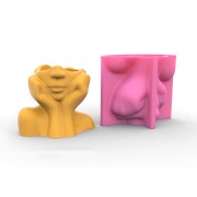 Moule silicone pour réaliser un objet déco forme visage - Rose x1