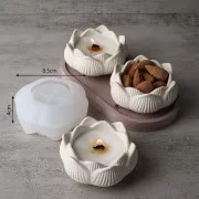 Moule silicone pour réaliser un bougeoir fleur 8 cm - Transparent x1